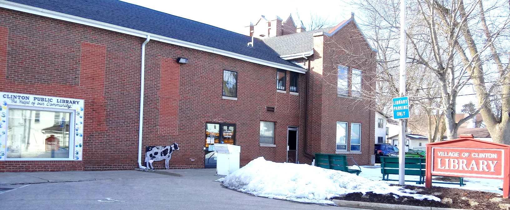 Exterior of Clinton Public Library. Clinton, WI