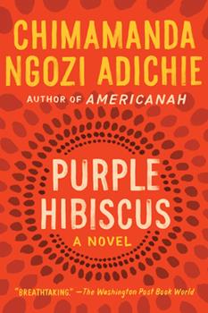 Book cover. Orange with purple irregular ovals making concentric circles like an abstract flower.