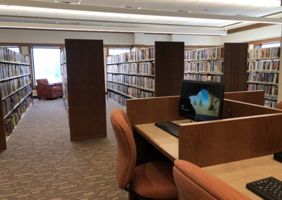 View of the adult area and computer work stations