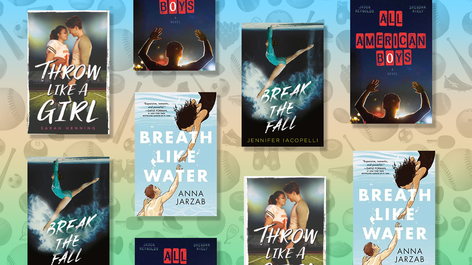 A collage of YA sports themed novels.