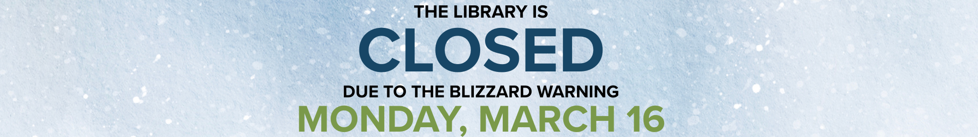 The library will be closed for Easter Saturday, April 4 and Sunday, April 5