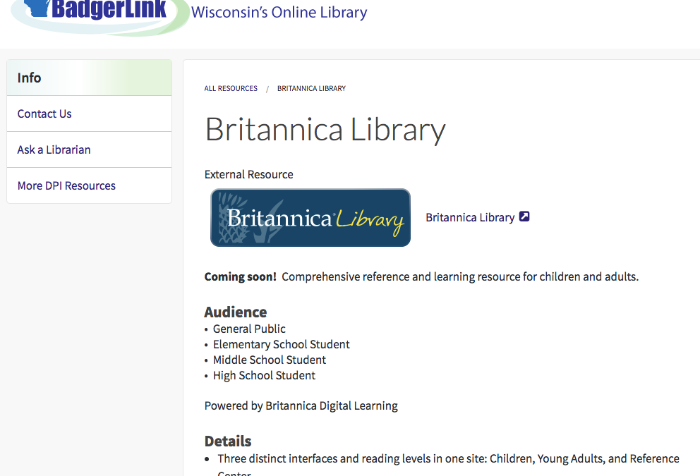 New resources through BadgerLink coming soon!
