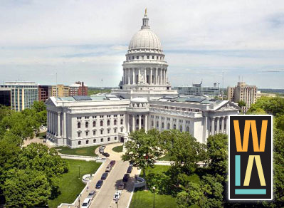 WI State Capital Building, WLA Logo