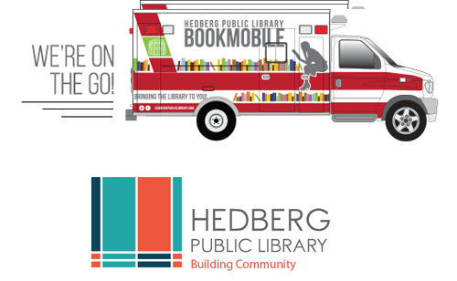 Illustration of the Hedberg Public Library Book Mobile.