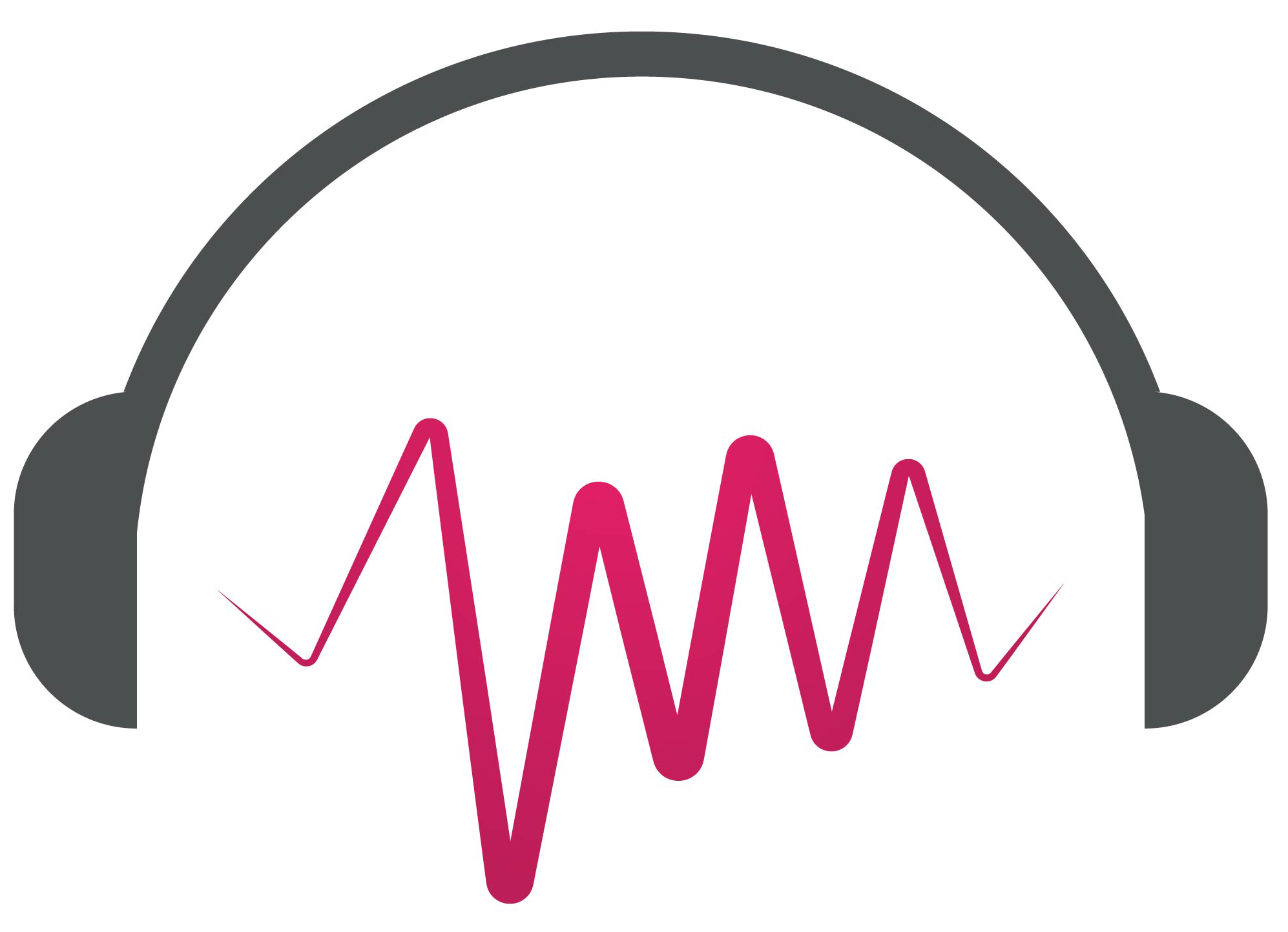 Headphone Music note logo Vector illustration Illustrated headphones with sound wave
