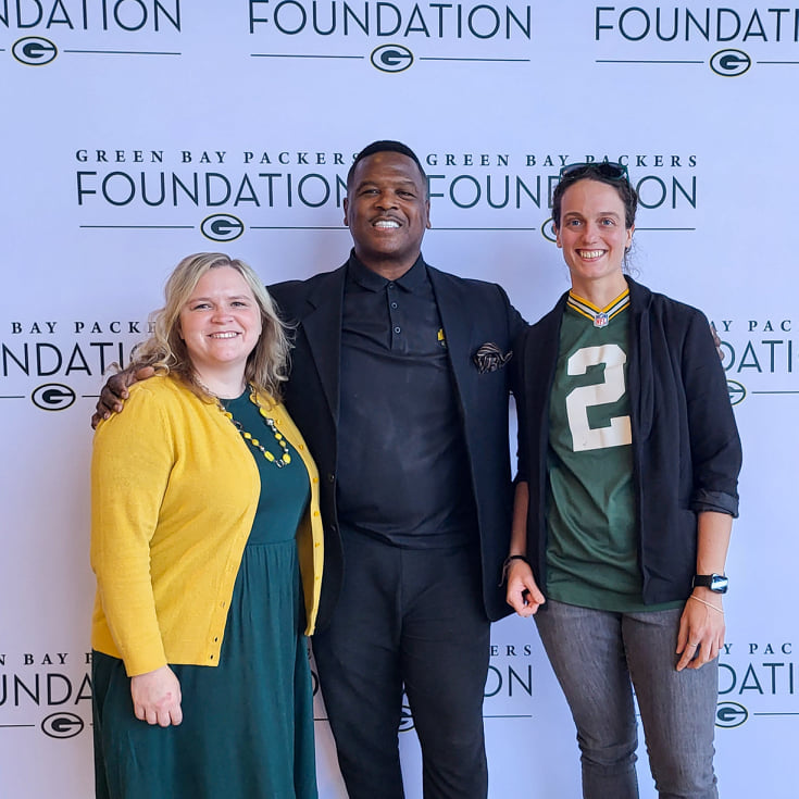 Green Bay Grant - Ashlee & Inga Left to Righ: Inga Cushman, LeRoy Butler, Ashlee Kunkel
