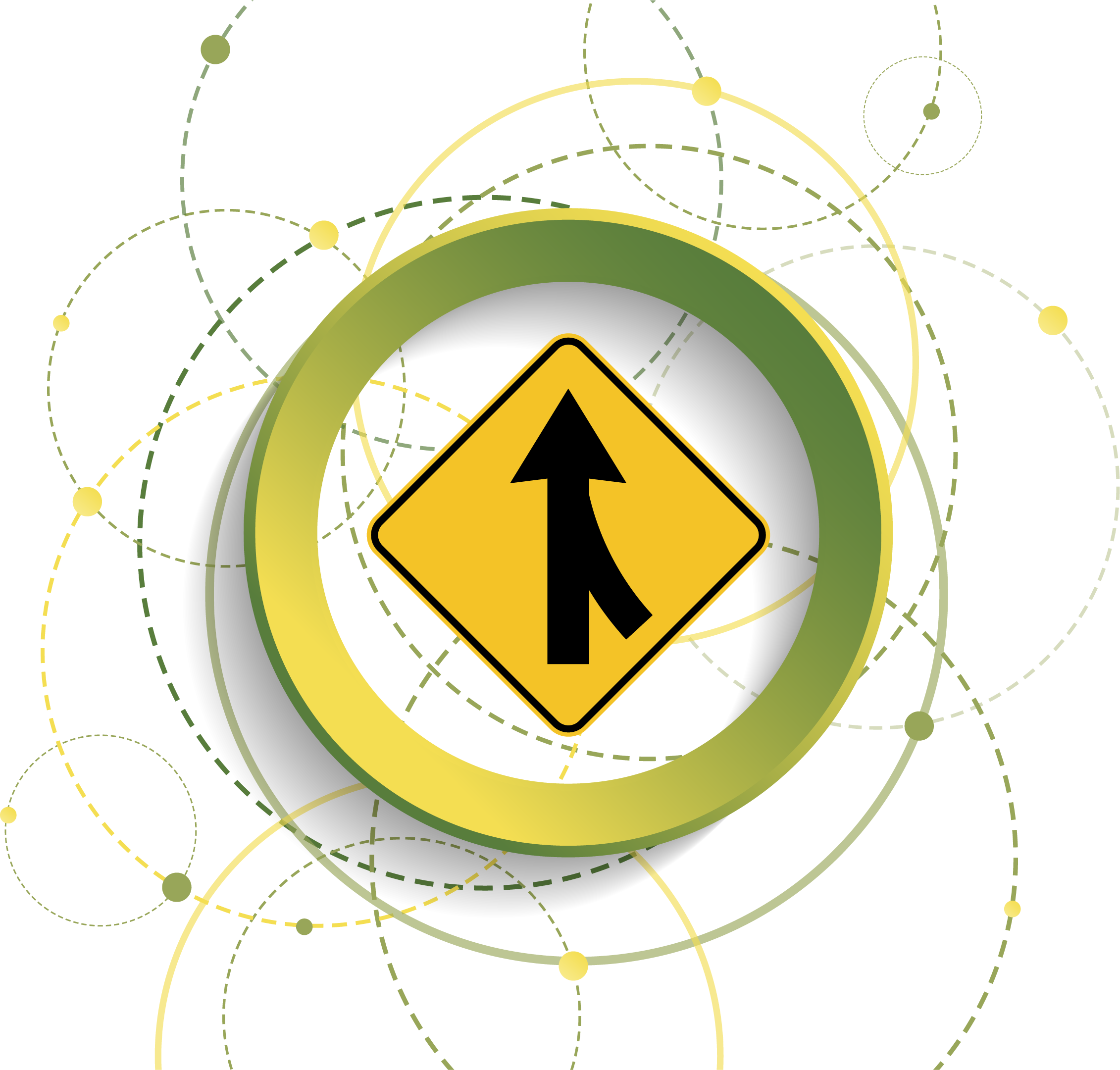 merger graphic Merge Road Sign